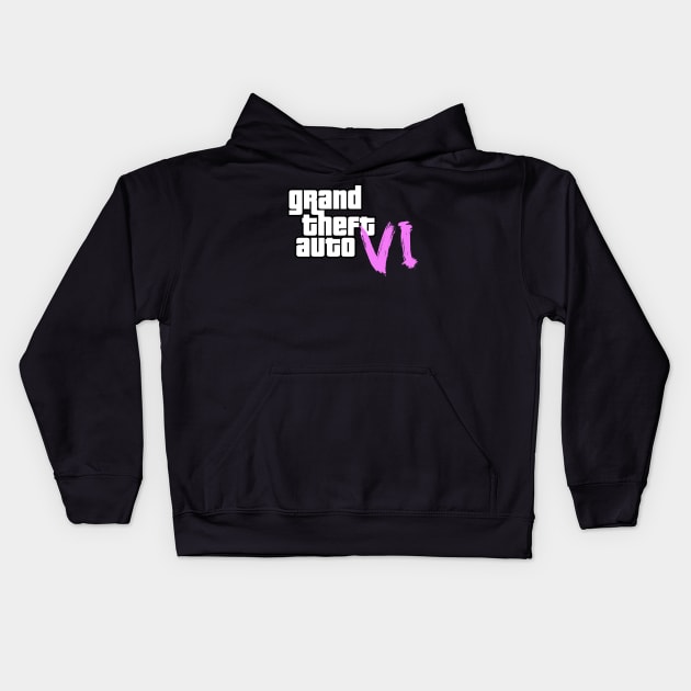 GTA 6 Kids Hoodie by Buff Geeks Art